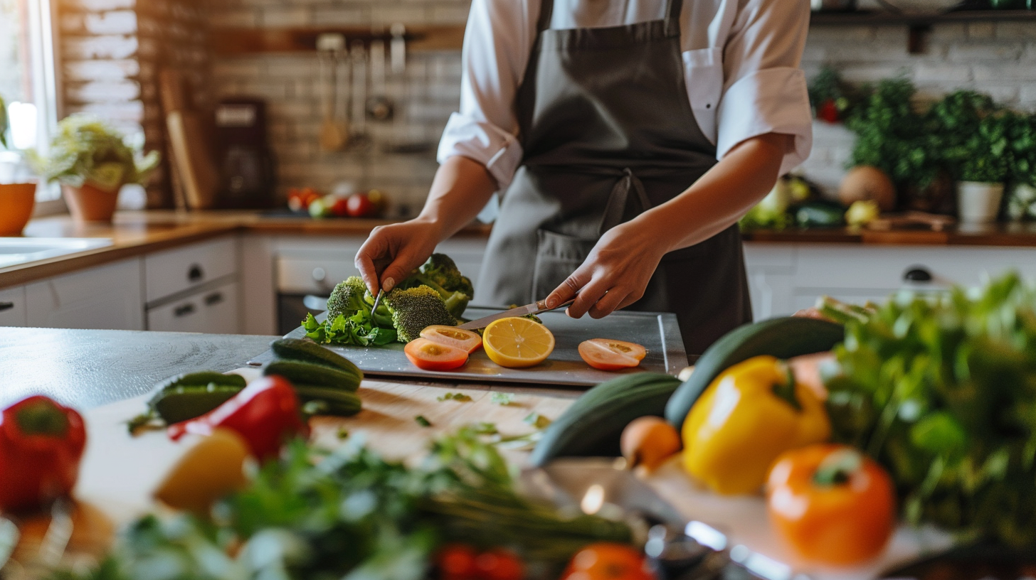 Дієтолог працює з продуктами та складає збалансоване меню